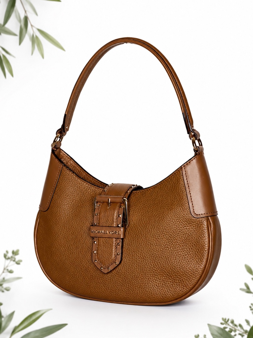 MICHAEL KORS Brown Leather Shoulder Handbag NWT - Picture 1 of 15